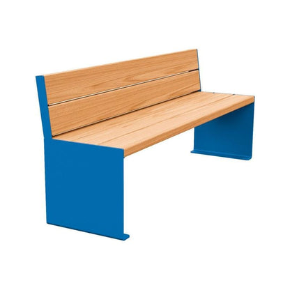 Cityscape Direct Kube Seat (Steel and Wood) 1800mm / Light Oak / Blue (RAL 5010)