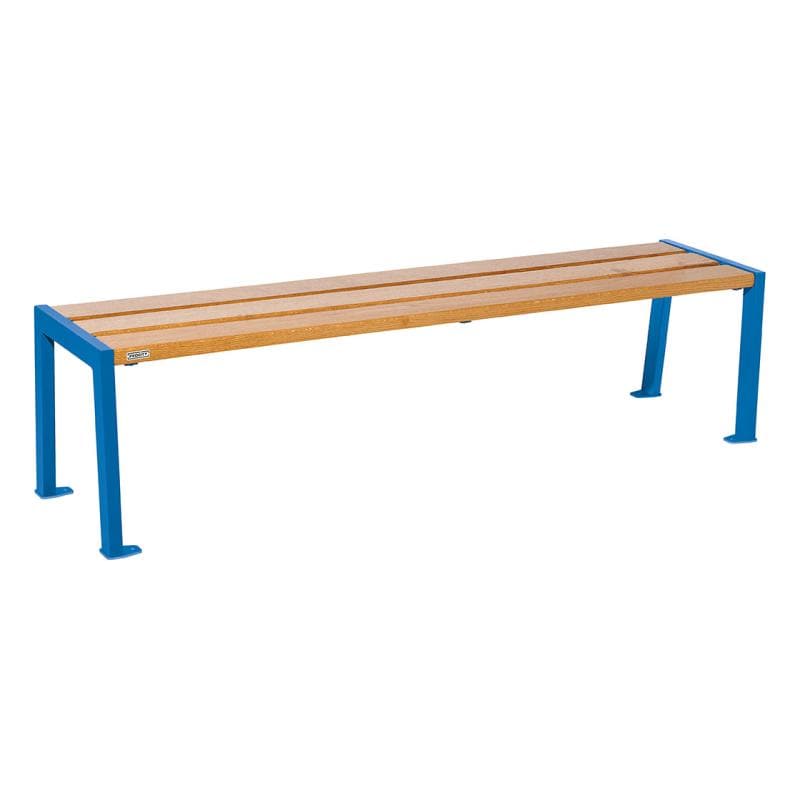 Cityscape Direct Silaos Bench (Steel and Wood) 1800mm / Light Oak / Blue (RAL 5010)