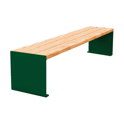 Cityscape Direct Kube Bench (Steel and Wood) 1800mm / Light Oak / Green (RAL 6005)