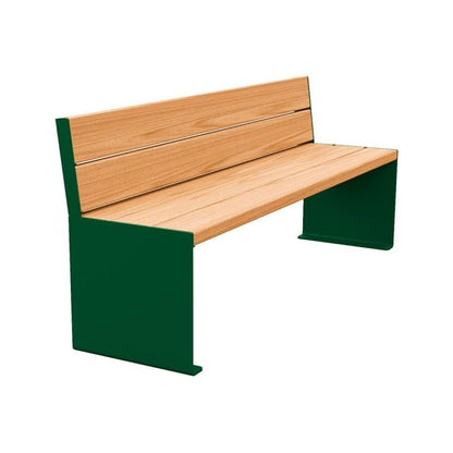 Cityscape Direct Kube Seat (Steel and Wood) 1800mm / Light Oak / Green (RAL 6005)