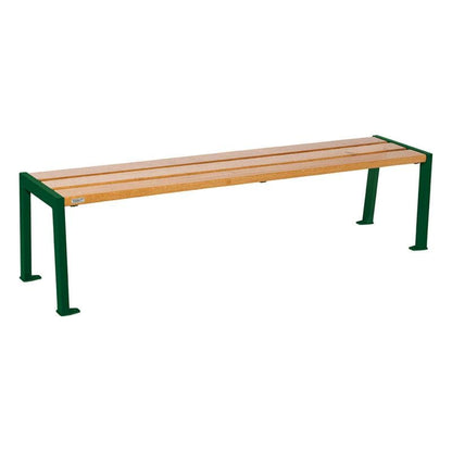 Cityscape Direct Silaos Bench (Steel and Wood) 1800mm / Light Oak / Green (RAL 6005)