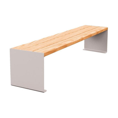 Cityscape Direct Kube Bench (Steel and Wood) 1800mm / Light Oak / Light Grey (RAL 7044)