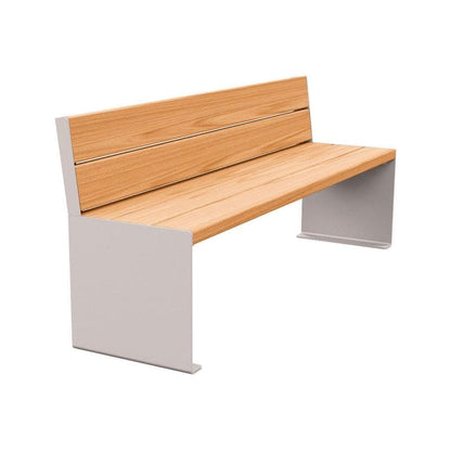 Cityscape Direct Kube Seat (Steel and Wood) 1800mm / Light Oak / Light Grey (RAL 7044)
