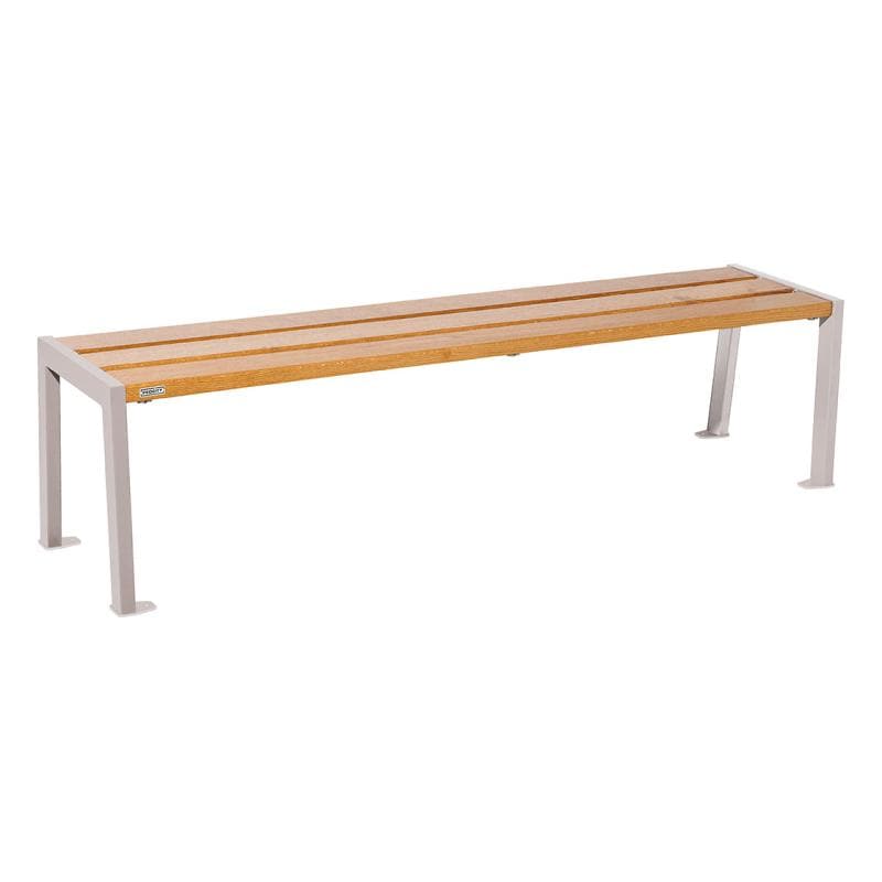 Cityscape Direct Silaos Bench (Steel and Wood) 1800mm / Light Oak / Light Grey (RAL 7044)