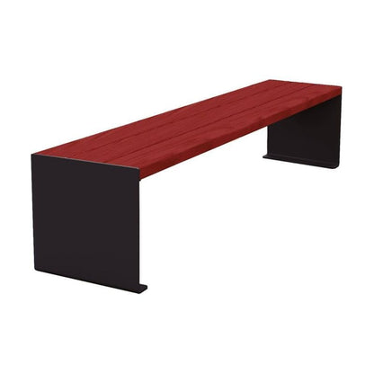 Cityscape Direct Kube Bench (Steel and Wood) 1800mm / Mahogany / Black RAL 9005)