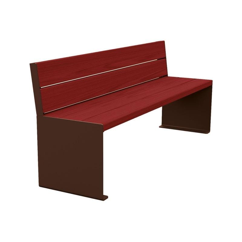 Cityscape Direct Kube Seat (Steel and Wood) 1800mm / Mahogany / Brown (RAL 8017)