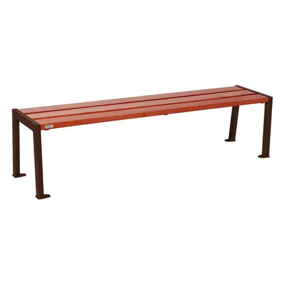 Cityscape Direct Silaos Bench (Steel and Wood) 1800mm / Mahogany / Brown (RAL 8017)