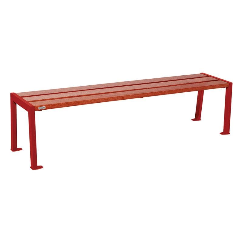 Cityscape Direct Silaos Bench (Steel and Wood) 1800mm / Mahogany / Burgundy (RAL 3004)