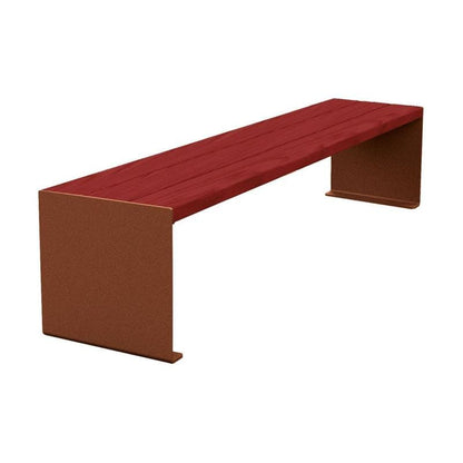 Cityscape Direct Kube Bench (Steel and Wood) 1800mm / Mahogany / Corten Effect