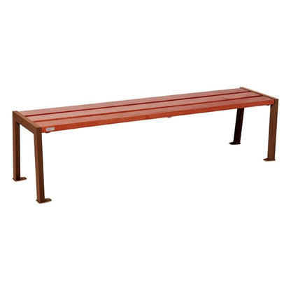 Cityscape Direct Silaos Bench (Steel and Wood) 1800mm / Mahogany / Corten Effect