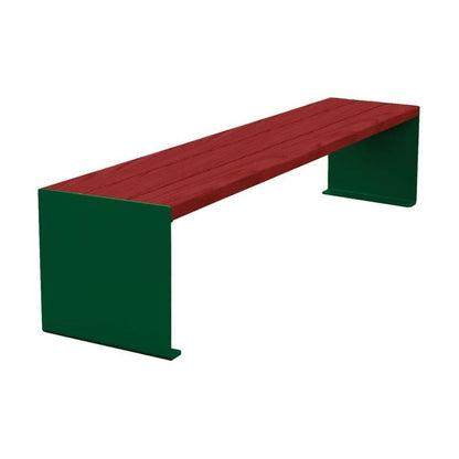 Cityscape Direct Kube Bench (Steel and Wood) 1800mm / Mahogany / Green (RAL 6005)