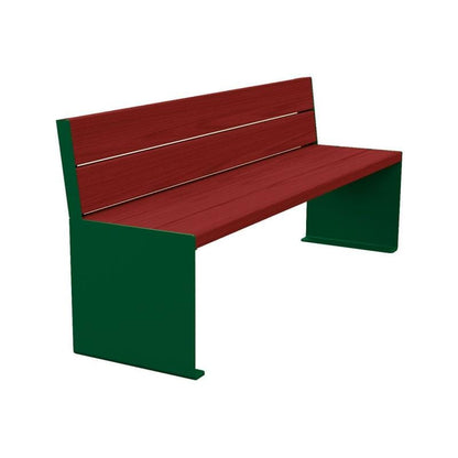 Cityscape Direct Kube Seat (Steel and Wood) 1800mm / Mahogany / Green (RAL 6005)