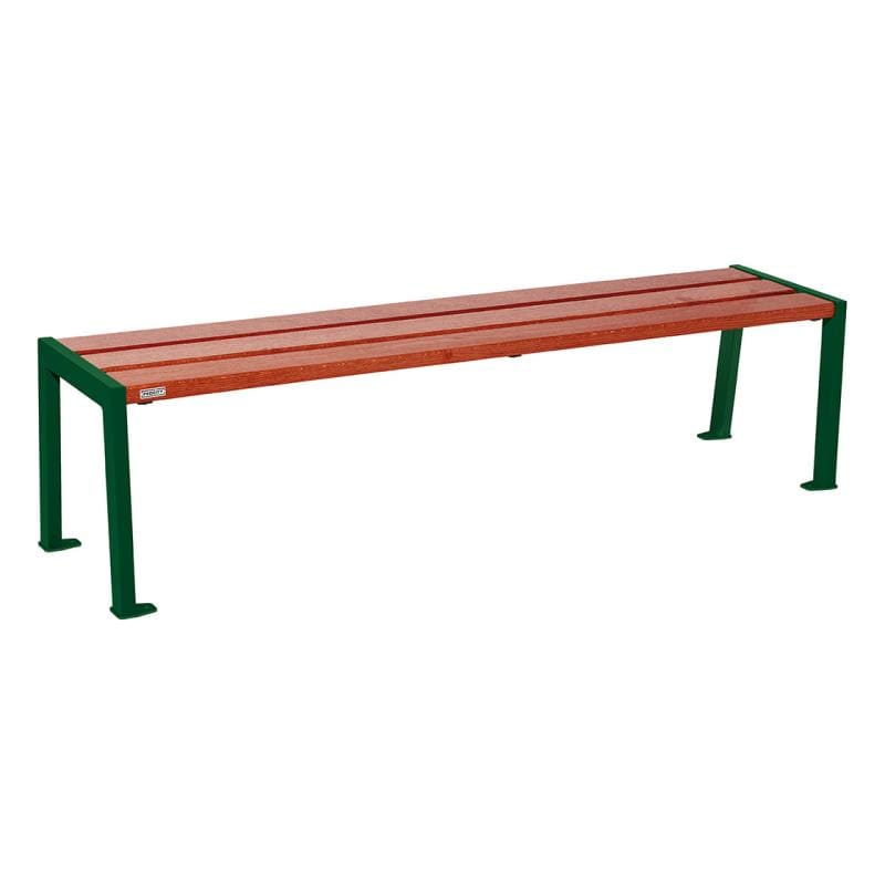 Cityscape Direct Silaos Bench (Steel and Wood) 1800mm / Mahogany / Green (RAL 6005)