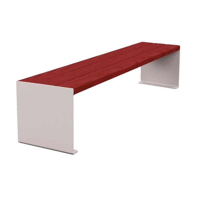 Cityscape Direct Kube Bench (Steel and Wood) 1800mm / Mahogany / Light Grey (RAL 7044)
