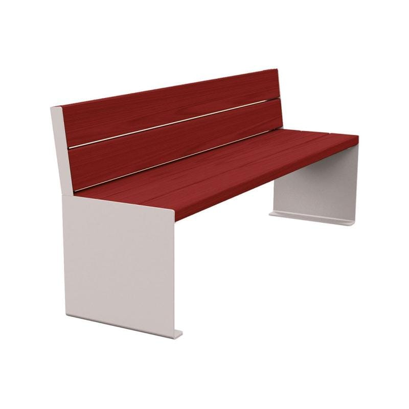 Cityscape Direct Kube Seat (Steel and Wood) 1800mm / Mahogany / Light Grey (RAL 7044)