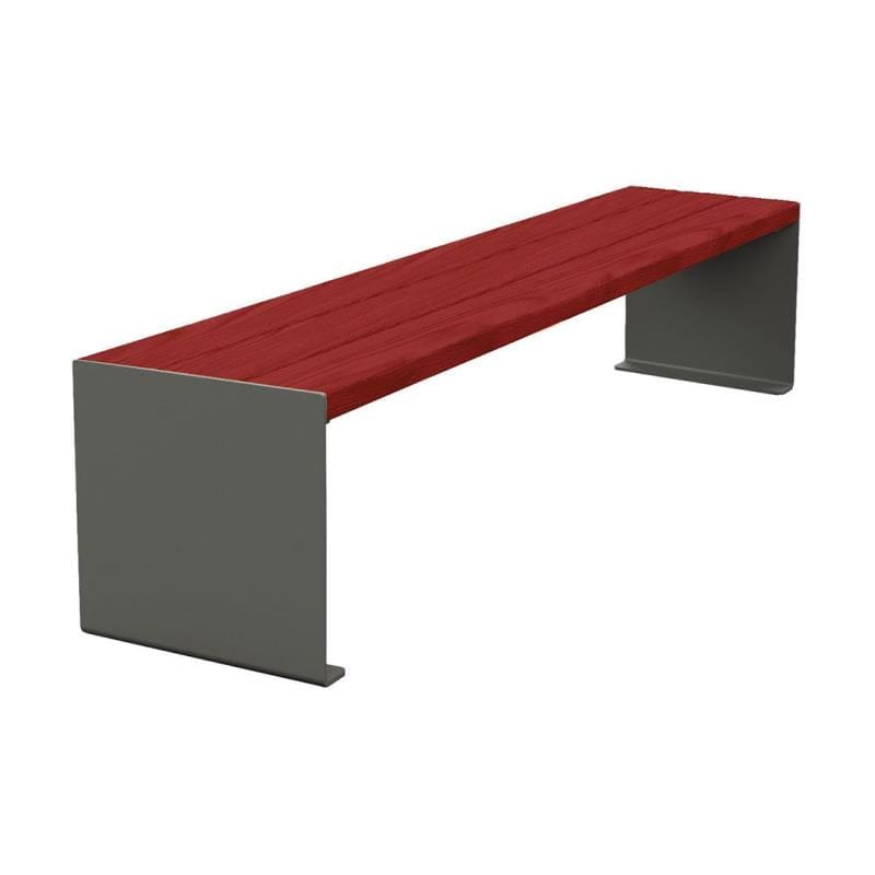 Cityscape Direct Kube Bench (Steel and Wood) 1800mm / Mahogany / Procity Grey