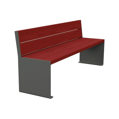 Cityscape Direct Kube Seat (Steel and Wood) 1800mm / Mahogany / Procity Grey