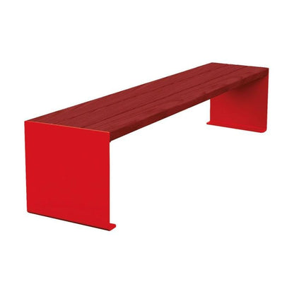 Cityscape Direct Kube Bench (Steel and Wood) 1800mm / Mahogany / Red (RAL 3020)