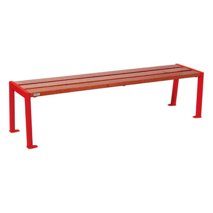 Cityscape Direct Silaos Bench (Steel and Wood) 1800mm / Mahogany / Red (RAL 3020)