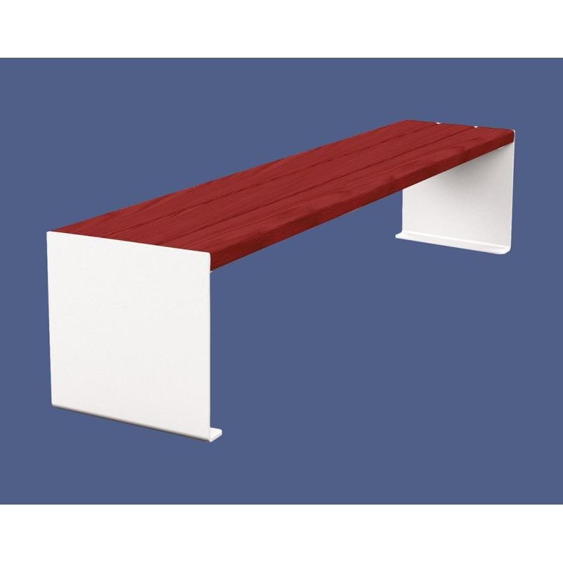 Cityscape Direct Kube Bench (Steel and Wood) 1800mm / Mahogany / White (RAL 9010)