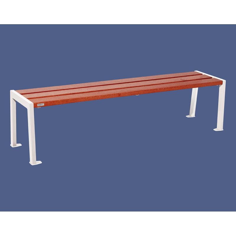 Cityscape Direct Silaos Bench (Steel and Wood) 1800mm / Mahogany / White (RAL 9010)