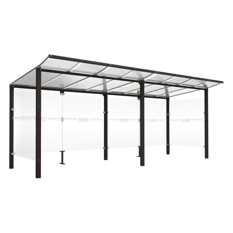 Cityscape Direct Modulo Bicycle Shelter 2000mm / Black (RAL 9005) / Single + Extension Unit (Full Cladding)