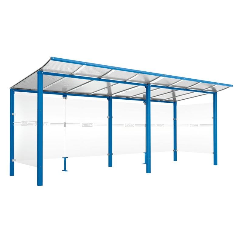 Cityscape Direct Modulo Bicycle Shelter 2000mm / Blue (RAL 5010) / Single + Extension Unit (Full Cladding)