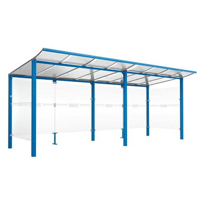 Cityscape Direct Modulo Bicycle Shelter 2000mm / Blue (RAL 5010) / Single + Extension Unit (Full Cladding)