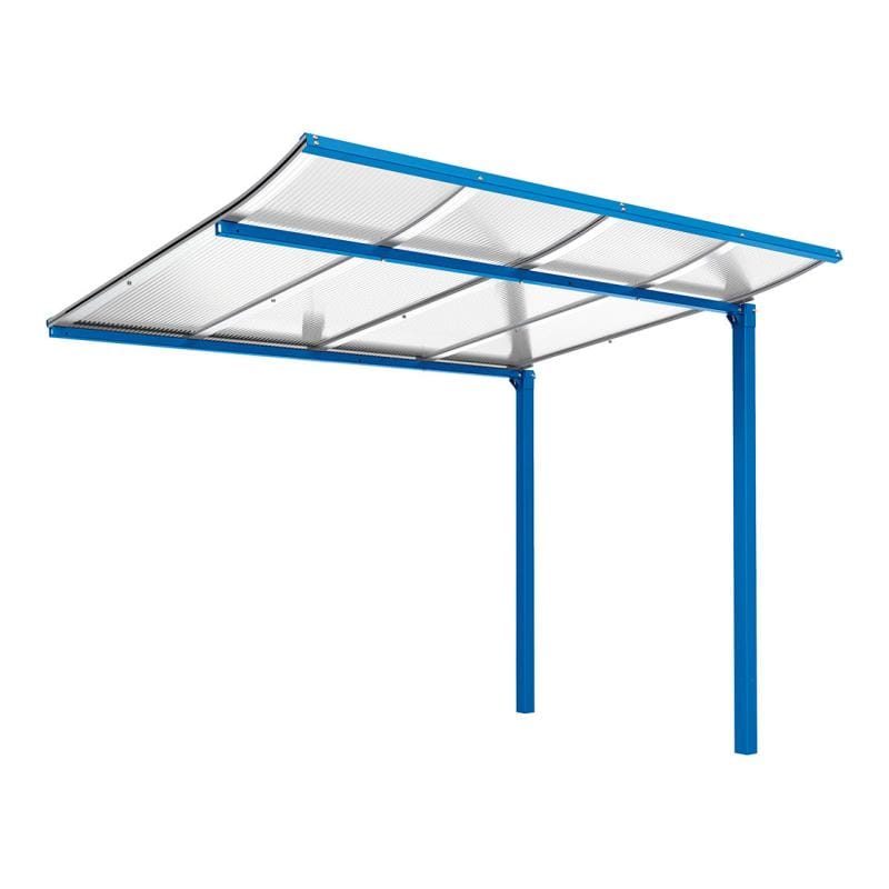 Cityscape Direct Modulo Bicycle Shelter 2000mm / Blue (RAL 5010) / Single + Extension Unit (No Cladding)
