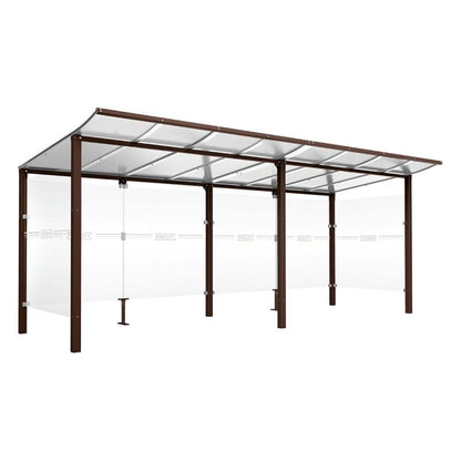 Cityscape Direct Modulo Bicycle Shelter 2000mm / Brown (RAL 8017) / Single + Extension Unit (Full Cladding)