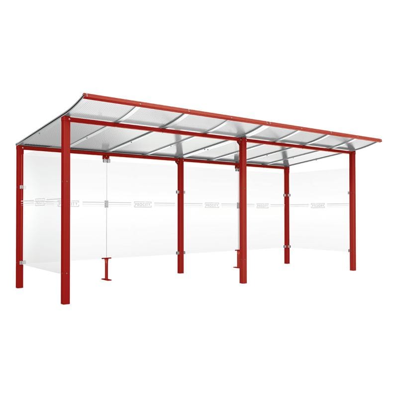 Cityscape Direct Modulo Bicycle Shelter 2000mm / Burgundy (RAL 3004) / Single + Extension Unit (Full Cladding)