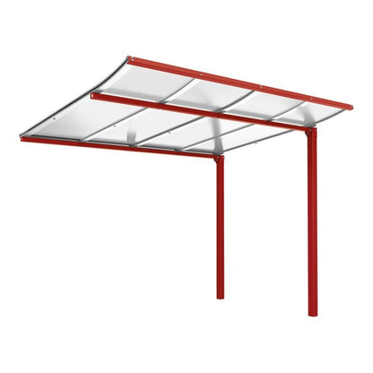 Cityscape Direct Modulo Bicycle Shelter 2000mm / Burgundy (RAL 3004) / Single + Extension Unit (No Cladding)