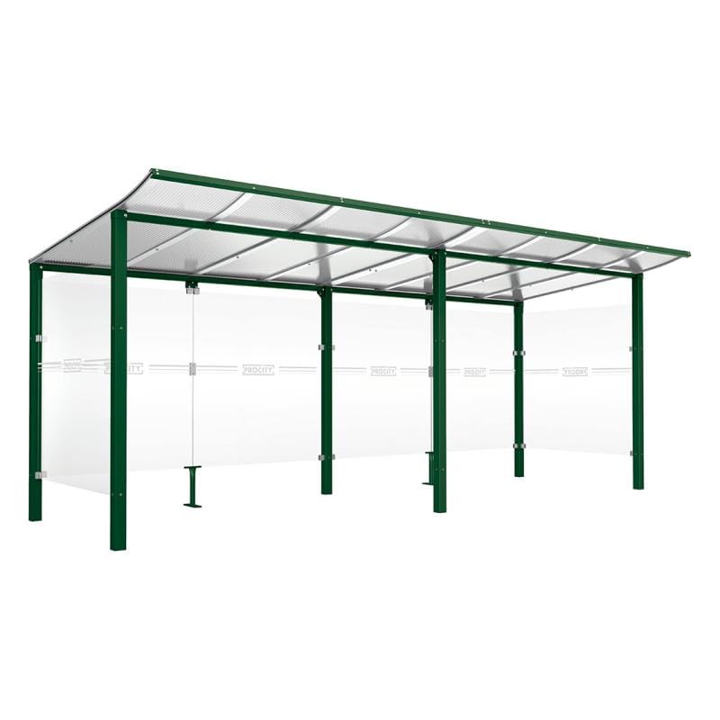 Cityscape Direct Modulo Bicycle Shelter 2000mm / Green (RAL 6005) / Single + Extension Unit (Full Cladding)