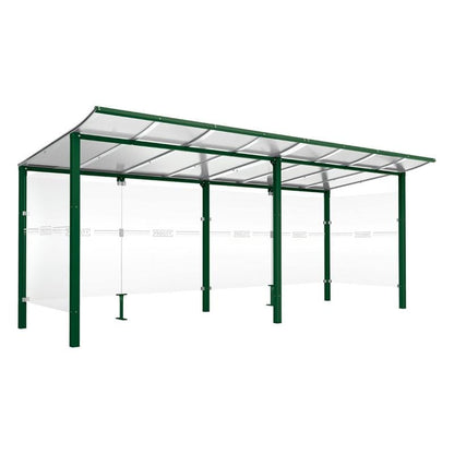 Cityscape Direct Modulo Bicycle Shelter 2000mm / Green (RAL 6005) / Single + Extension Unit (Full Cladding)