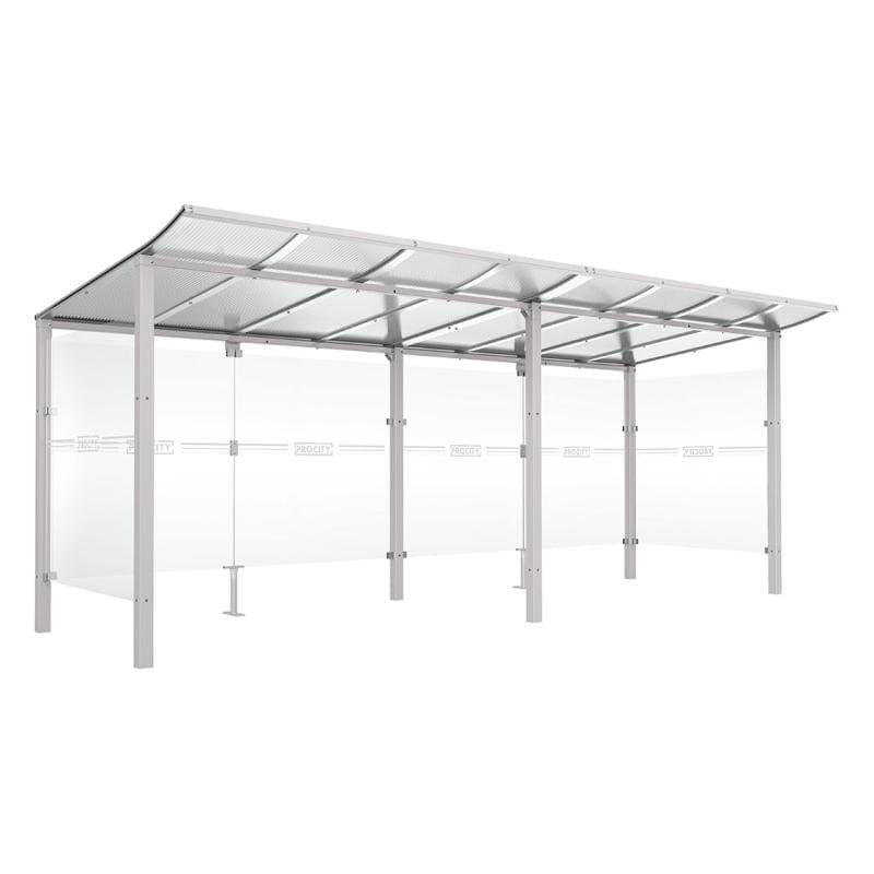 Cityscape Direct Modulo Bicycle Shelter 2000mm / Light Grey (RAL 7044) / Single + Extension Unit (Full Cladding)