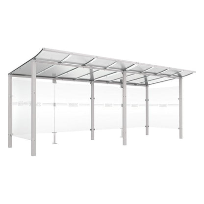 Cityscape Direct Modulo Bicycle Shelter 2000mm / Light Grey (RAL 7044) / Single + Extension Unit (Full Cladding)
