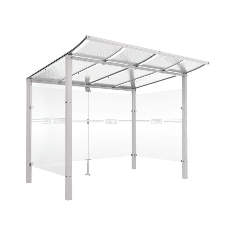 Cityscape Direct Modulo Bicycle Shelter 2000mm / Light Grey (RAL 7044) / Single Unit (Full Cladding)