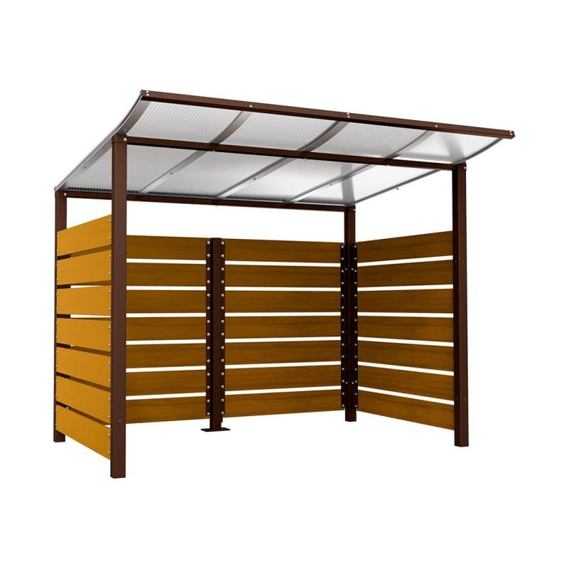Cityscape Direct Modulo Wheelie Bin Enclosure (2500mm Wide) 2000mm / Light Oak / Brown (RAL 8017)