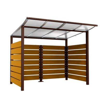 Cityscape Direct Modulo Wheelie Bin Enclosure (2500mm Wide) 2000mm / Light Oak / Brown (RAL 8017)