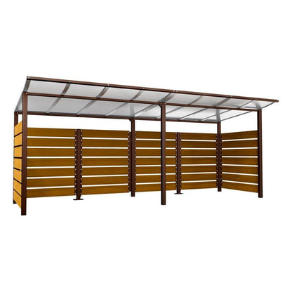 Cityscape Direct Modulo Wheelie Bin Enclosure (5000mm Wide) 2000mm / Light Oak / Brown (RAL 8017)