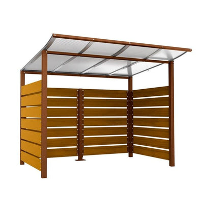 Cityscape Direct Modulo Wheelie Bin Enclosure (2500mm Wide) 2000mm / Light Oak / Corten Effect