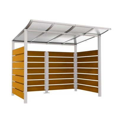Cityscape Direct Modulo Wheelie Bin Enclosure (2500mm Wide) 2000mm / Light Oak / Light Grey (RAL 7044)