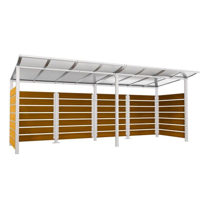 Cityscape Direct Modulo Wheelie Bin Enclosure (5000mm Wide) 2000mm / Light Oak / Light Grey (RAL 7044)