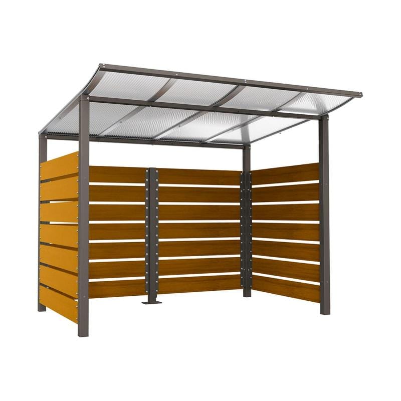 Cityscape Direct Modulo Wheelie Bin Enclosure (2500mm Wide) 2000mm / Light Oak / Procity Grey