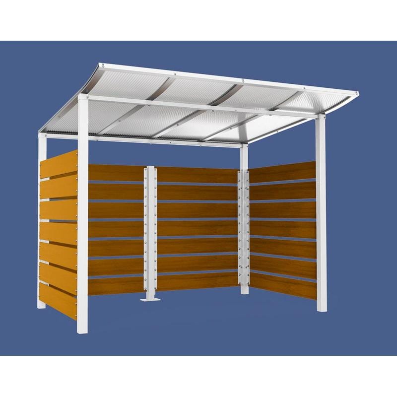 Cityscape Direct Modulo Wheelie Bin Enclosure (2500mm Wide) 2000mm / Light Oak / White (RAL 9010)