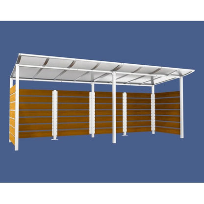 Cityscape Direct Modulo Wheelie Bin Enclosure (5000mm Wide) 2000mm / Light Oak / White (RAL 9010)