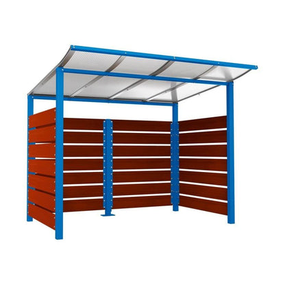 Cityscape Direct Modulo Wheelie Bin Enclosure (2500mm Wide) 2000mm / Mahogany / Blue (RAL 5010)