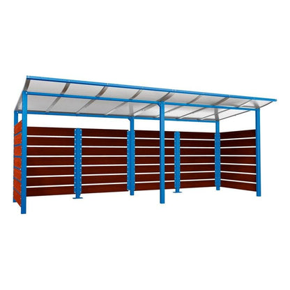 Cityscape Direct Modulo Wheelie Bin Enclosure (5000mm Wide) 2000mm / Mahogany / Blue (RAL 5010)