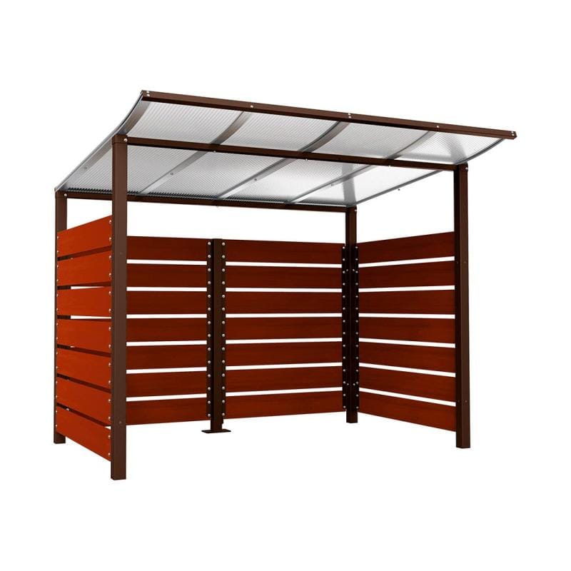 Cityscape Direct Modulo Wheelie Bin Enclosure (2500mm Wide) 2000mm / Mahogany / Brown (RAL 8017)