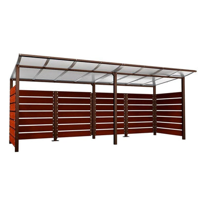 Cityscape Direct Modulo Wheelie Bin Enclosure (5000mm Wide) 2000mm / Mahogany / Brown (RAL 8017)